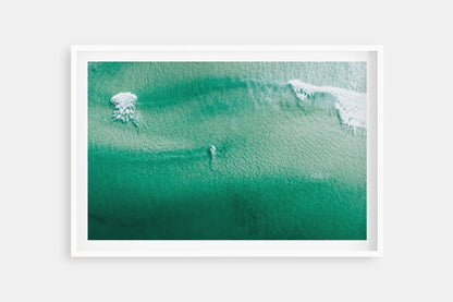 Celito Sufer, Australian Coastal Wall Art Prints by Explore By More. Australian Landscape Photographer. Framed print in white oak.